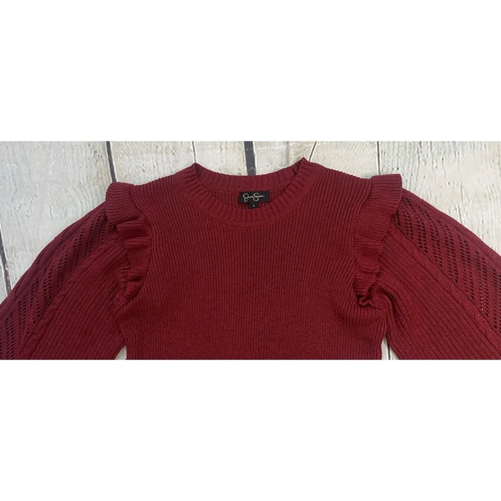 Jessica Simpson Maroon Gemma Knit Sweater